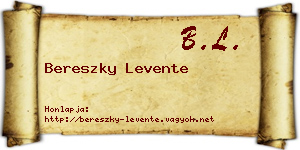 Bereszky Levente névjegykártya