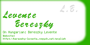 levente bereszky business card